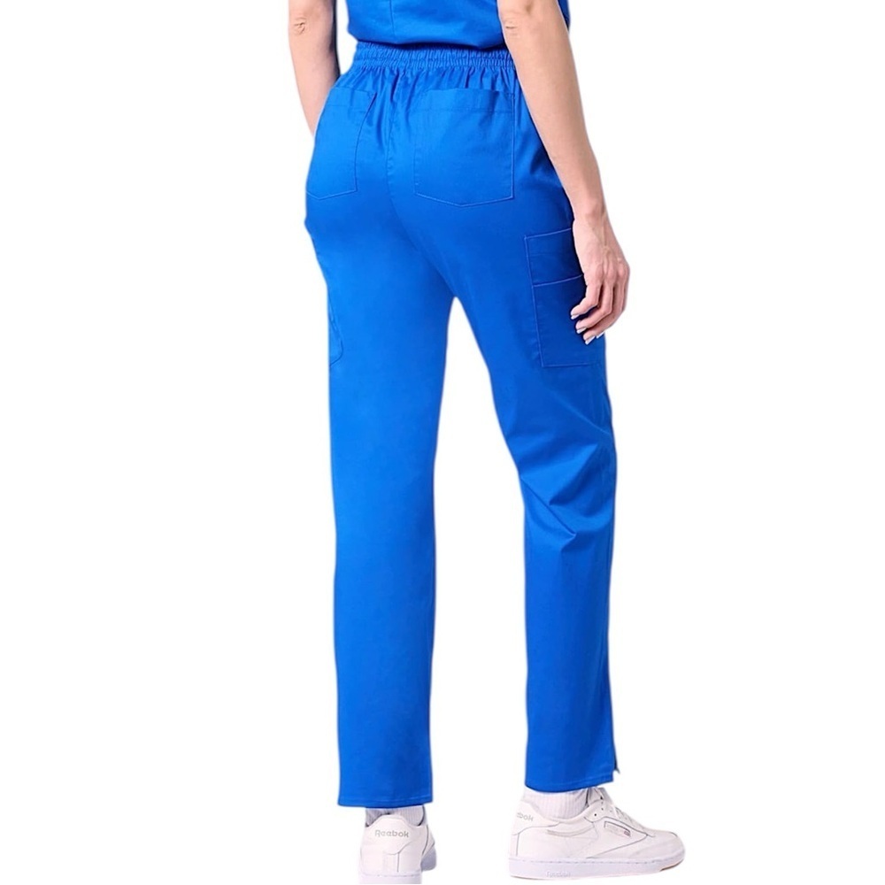 Women’s Scrub Pant Quick-Dry Cargo Pocket Pull-on Waist Stretch Royal Blue NWT - Picture 4 of 4